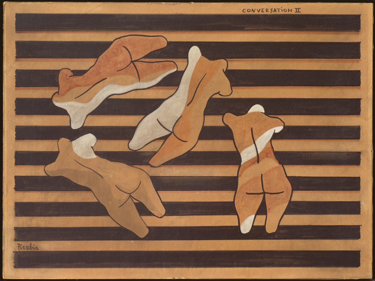 Conversation II, vers 1922 (aquarelle sur carton de composition) - Francis Picabia