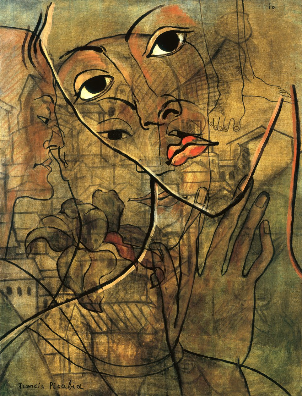 Visages (huile sur toile) - Francis Picabia