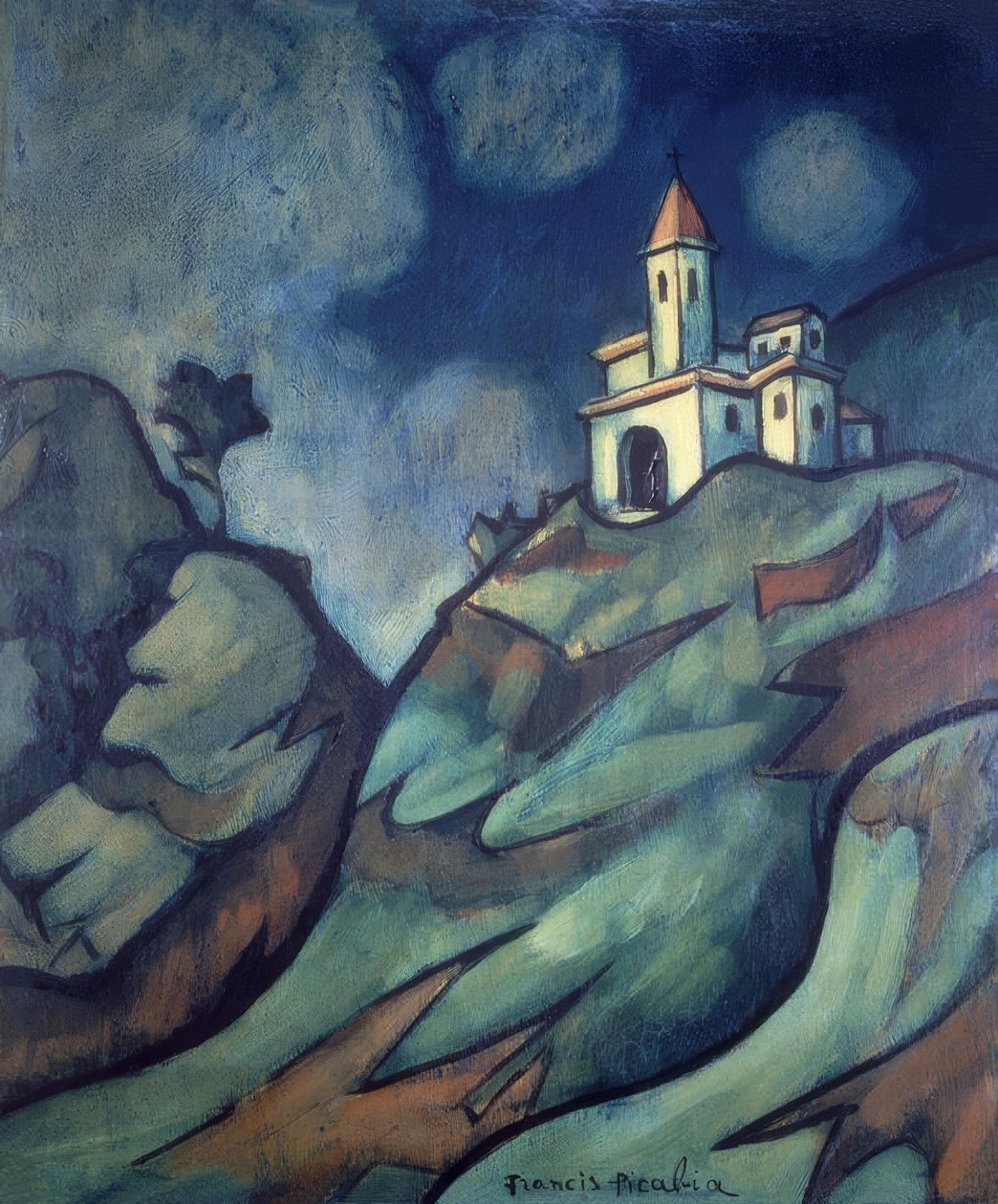 Paysage montagneux avec église - Francis Picabia