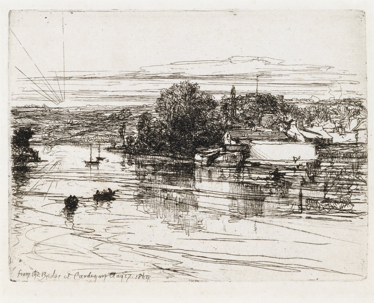 Depuis le pont à Cardigan - Francis Seymour Haden