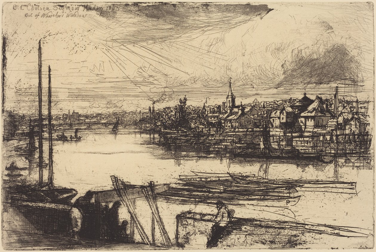 Le vieux Chelsea, depuis la fenêtre de Whistler (Battersea Reach) - Francis Seymour Haden