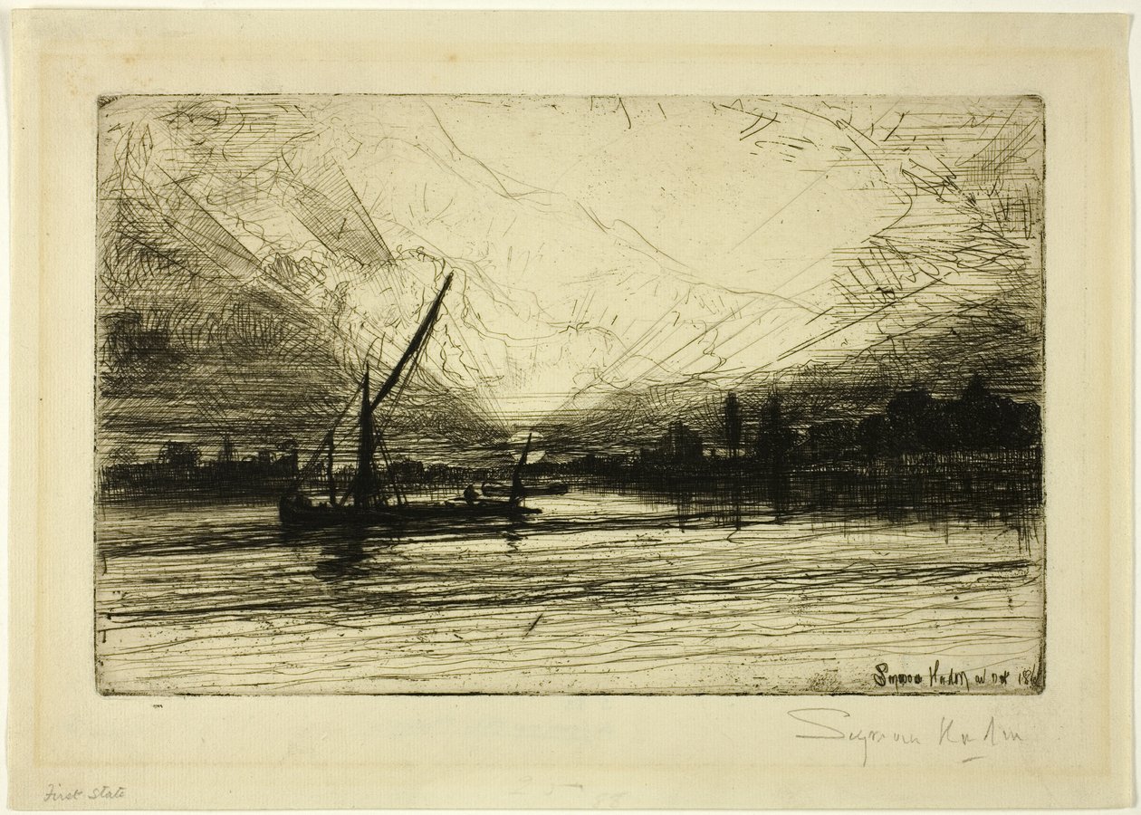 Coucher de soleil sur la Tamise - Francis Seymour Haden