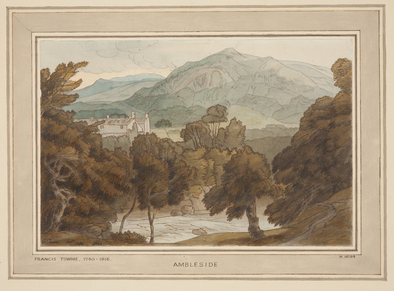 Ambleside, une vue près de Clappers Gate, Ambleside - Francis Towne