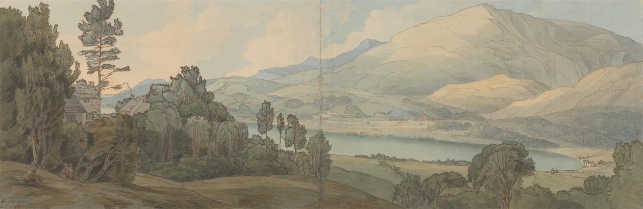 Vue sur le lac Coniston, dans le Lancashire - Francis Towne