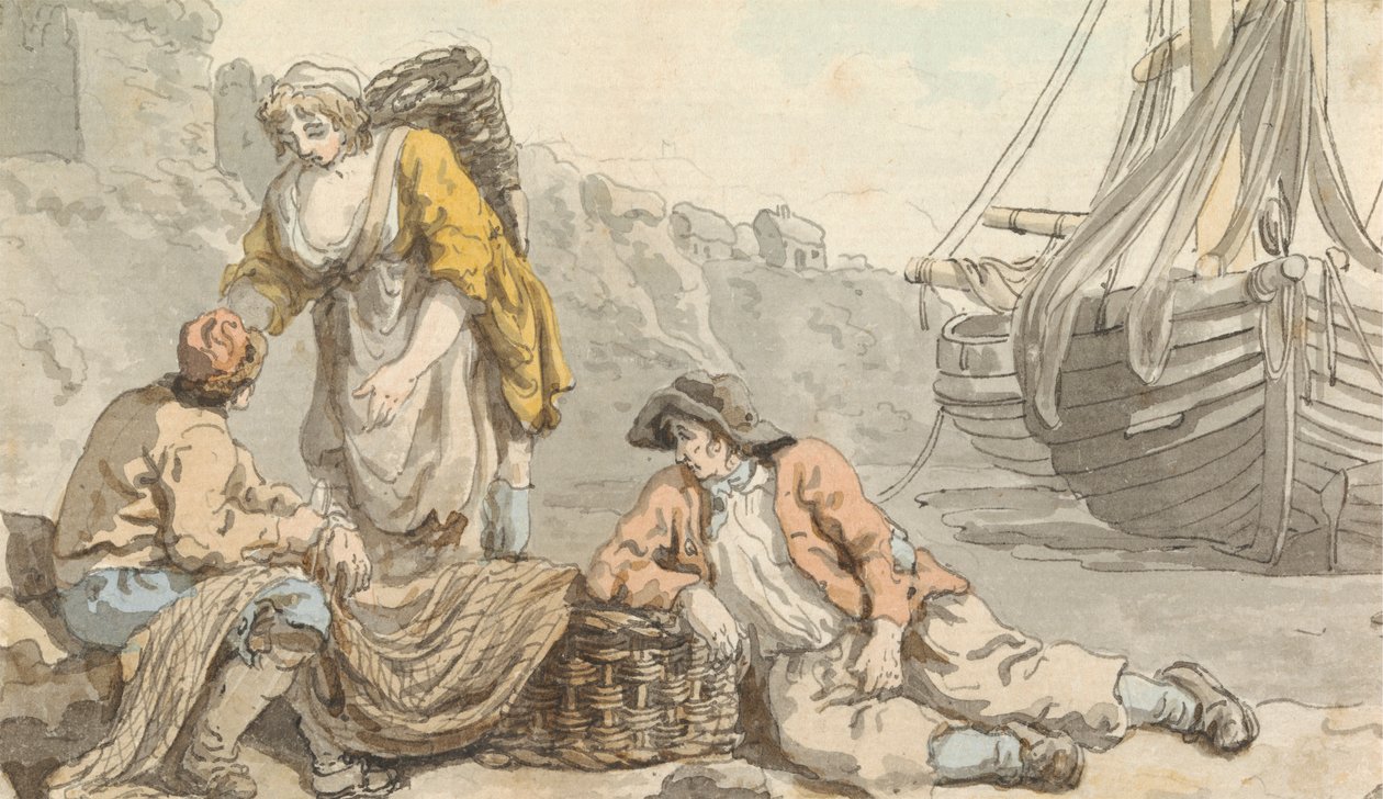 Pêcheurs avec paniers et filets - Francis Wheatley