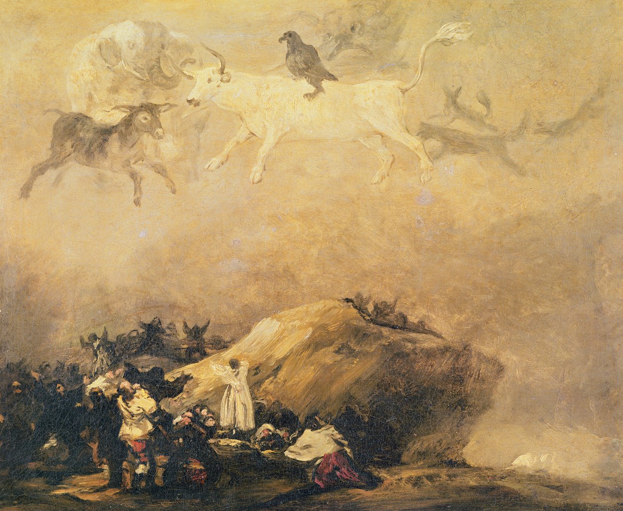 Scène de caprice : Animaux dans le ciel - Francisco de Goya