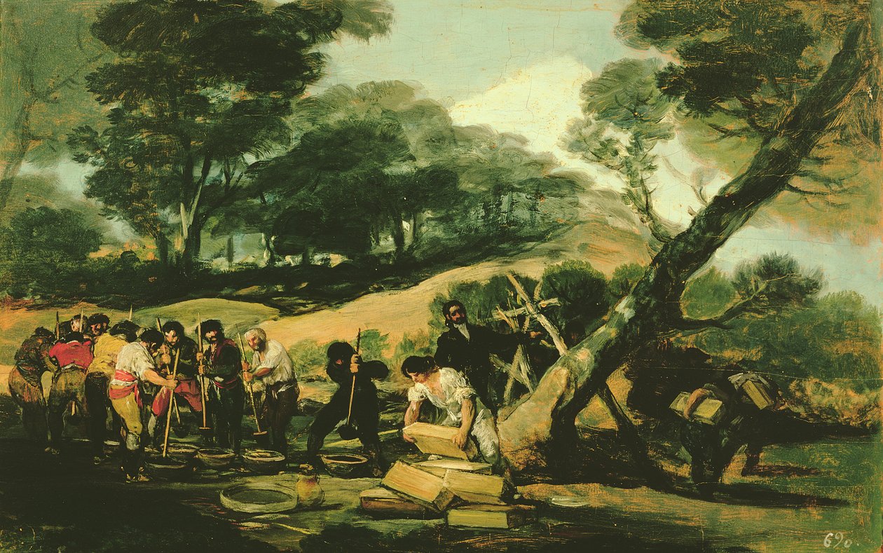Fabrication Clandestine de Poudre à Canon, 1812-13 - Francisco de Goya