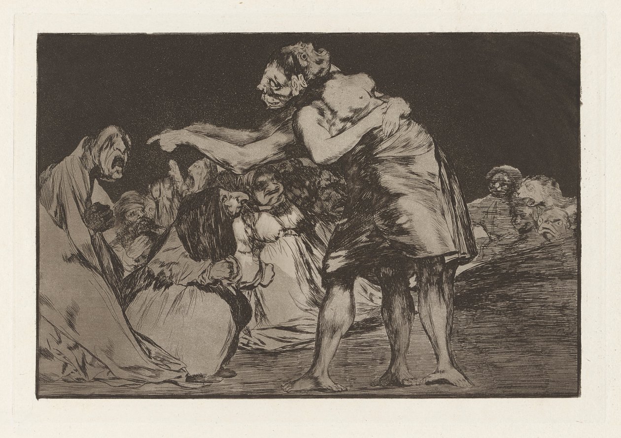 Folie désordonnée ou Folie matrimoniale, également connue sous le nom de Celle qui est mal mariée ne manque jamais de le dire, de la série Les disparates (Les proverbes) - Francisco de Goya