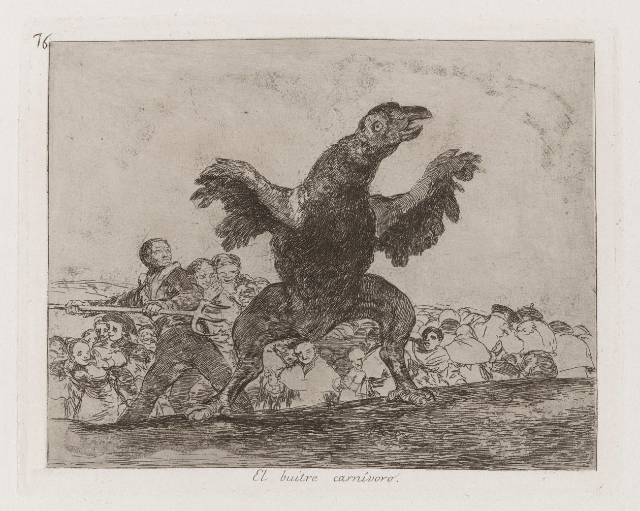 El buitre carnívoro (Le Vautour carnivore), Planche 76 de Los desastres de la guerra (Les Désastres de la guerre) - Francisco de Goya