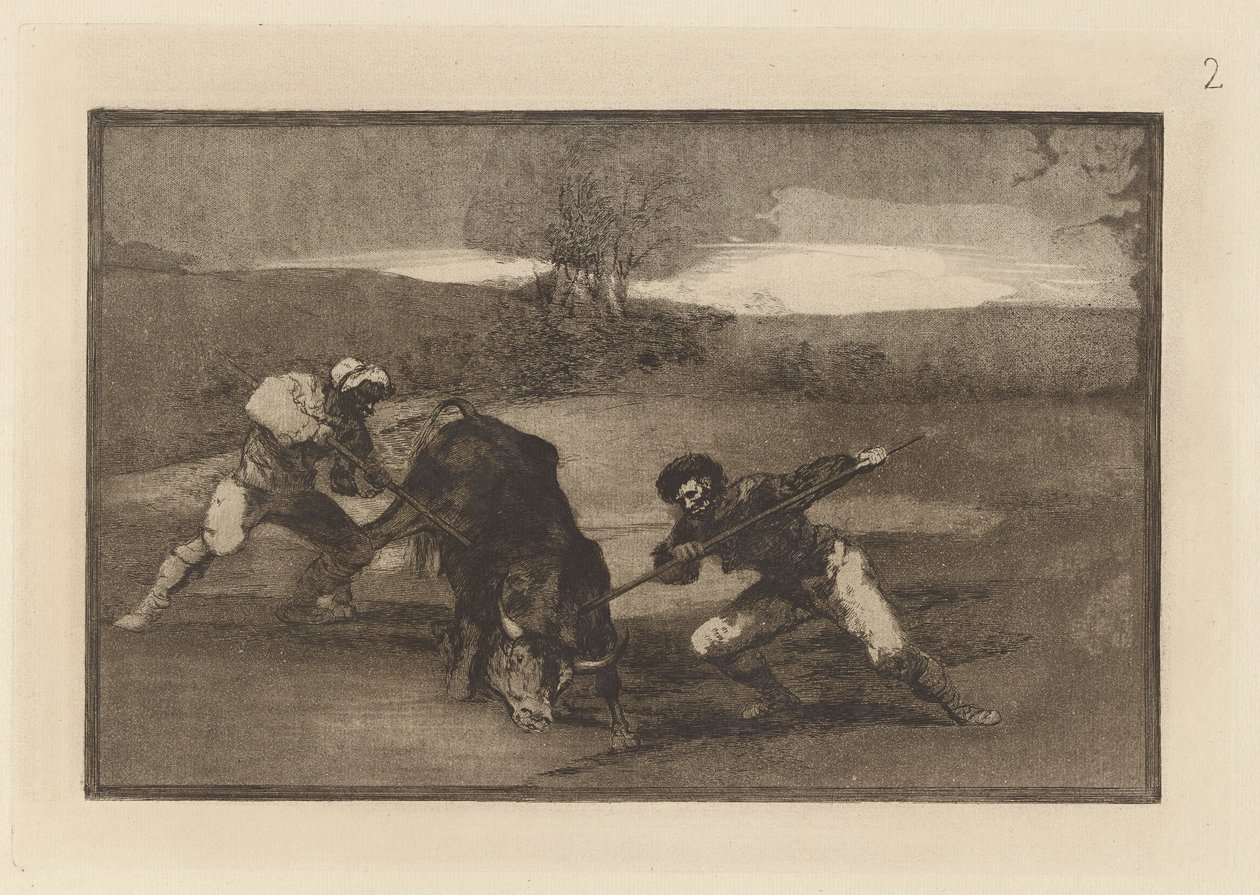 Une autre manière de chasser à pied, Planche 2 de La tauromaquia - Francisco de Goya