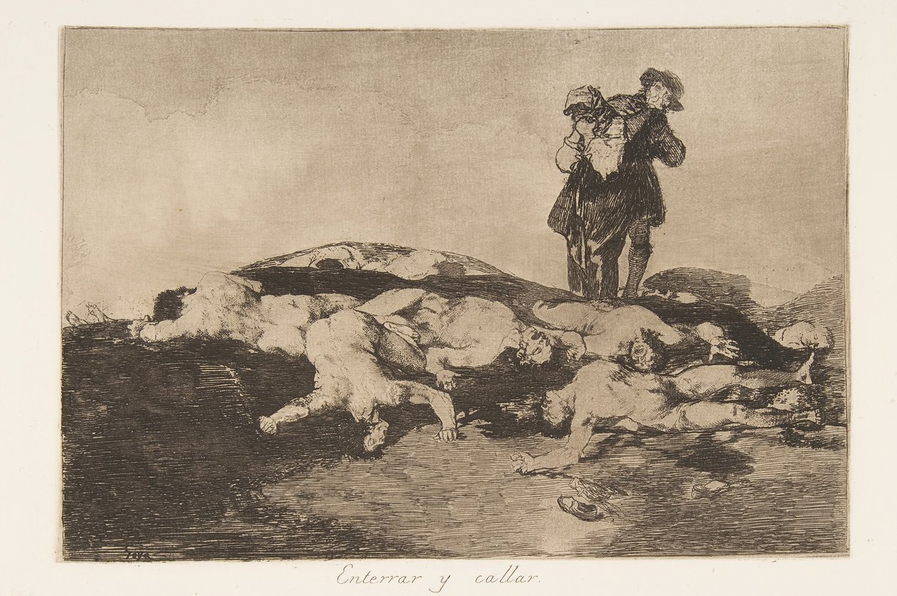 Planche 18 des Désastres de la guerre: Enterrement - Francisco de Goya