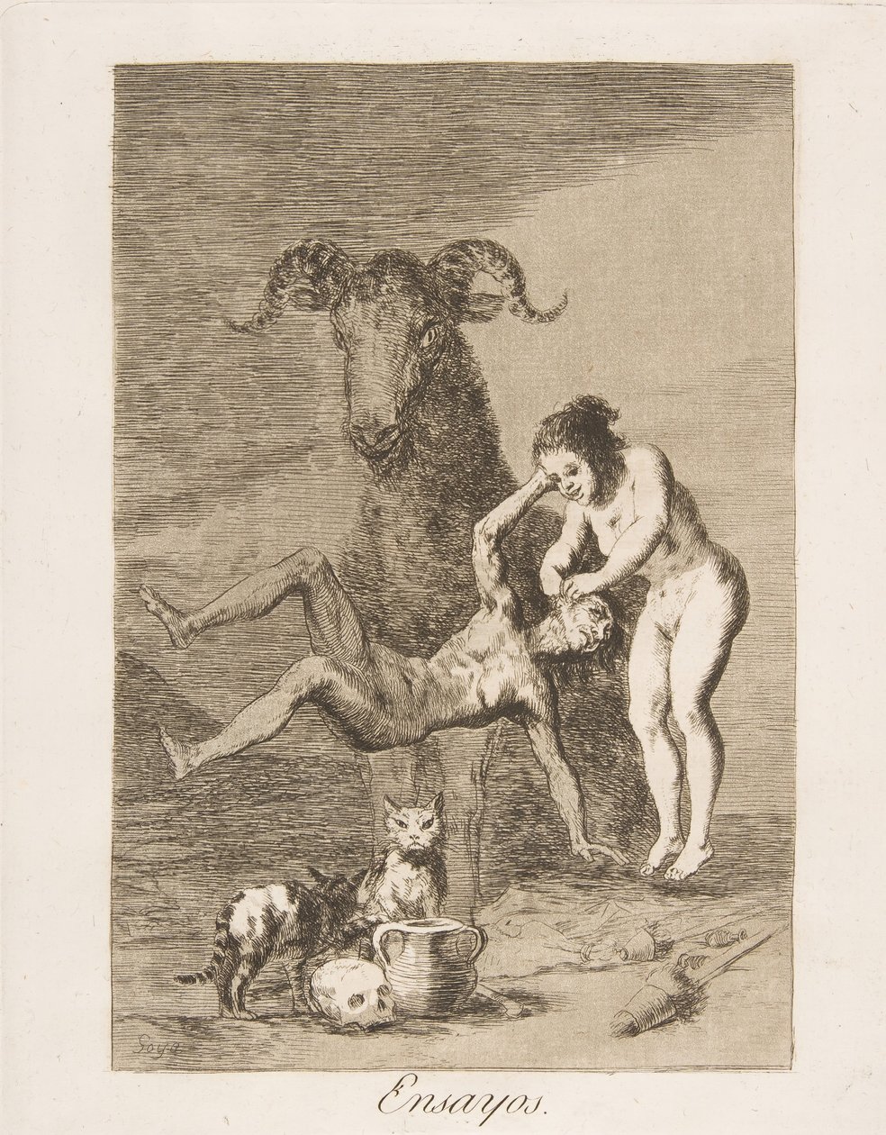 Planche 60 de Los Caprichos : Essais, 1799 - Francisco de Goya