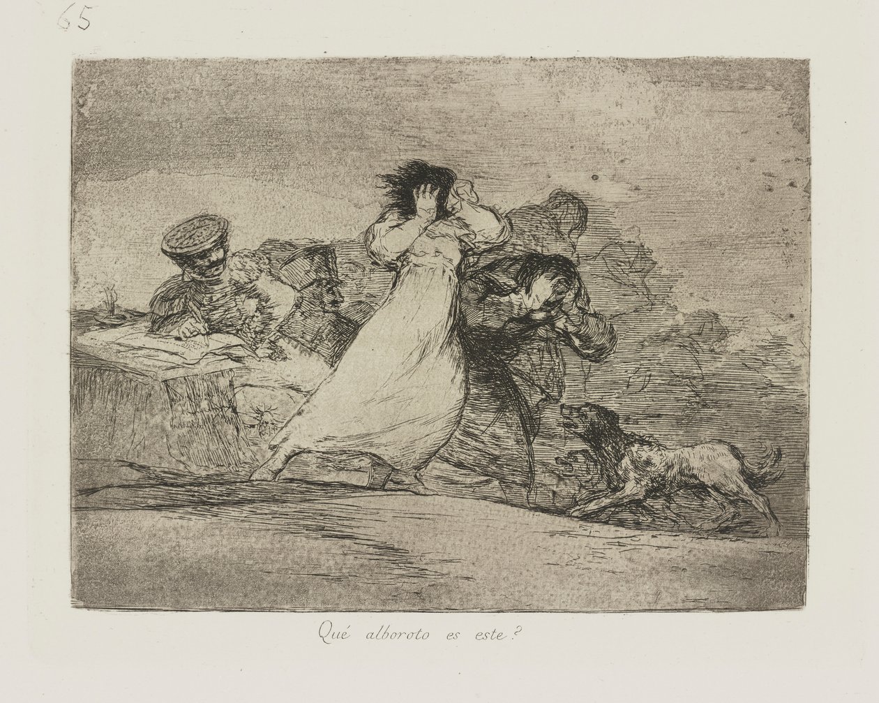 Quel tumulte est-ce? (pl. 65 de la série Les désastres de la guerre) - Francisco de Goya
