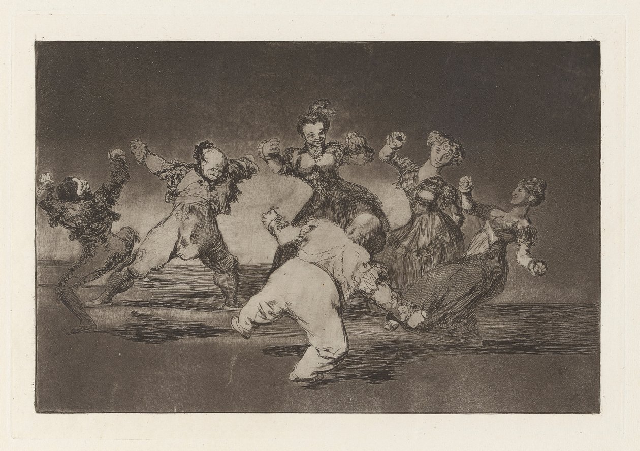 Si Marina danse, elle doit en assumer les conséquences, de la série Los disparates (Les proverbes) - Francisco de Goya