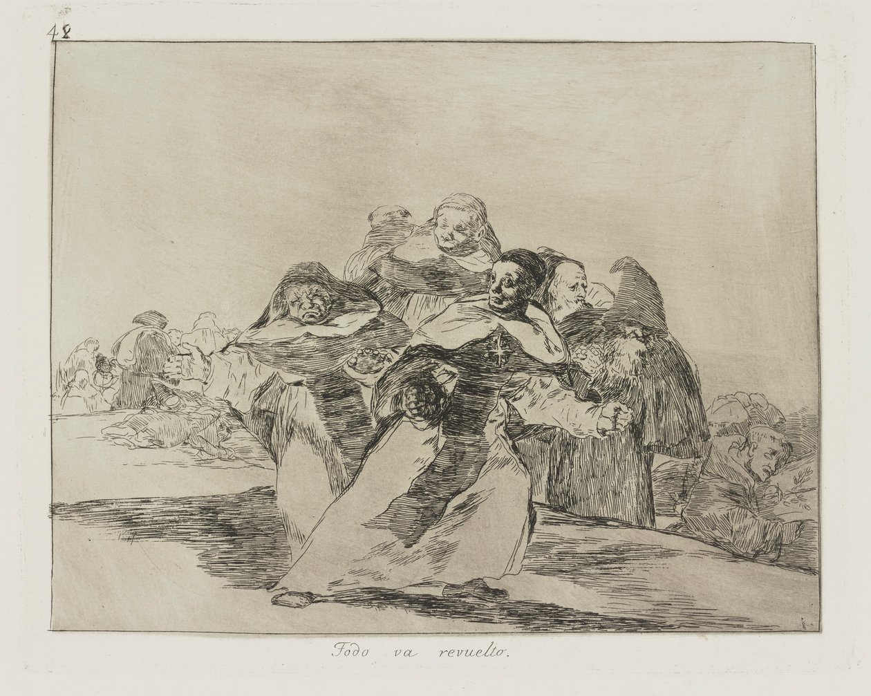 Todo va revuelto. (Tout est sens dessus dessous.), pl. 42 de la série Los desastres de la guerra (Les désastres de la guerre) - Francisco de Goya