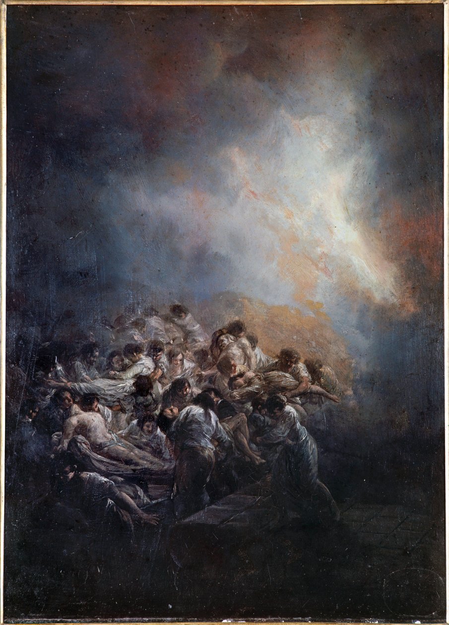 Feu de nuit (huile sur fer blanc) - Francisco Jose de Goya y Lucientes