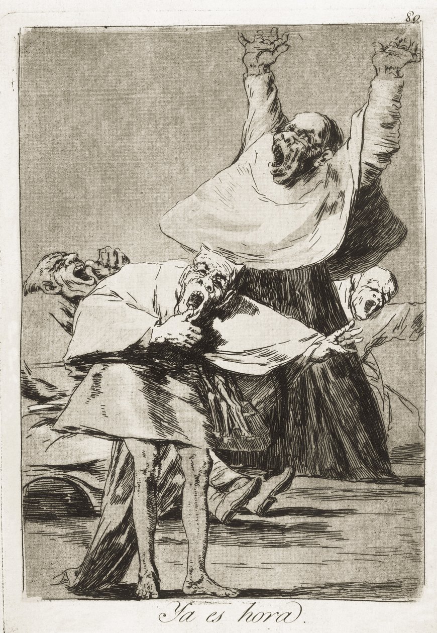 Il est temps, 1797-1799. Planche 80 de « Los Caprichos », gravure, aquatinte brunie, pointe sèche et burin. Romantisme. Gravure. Espagne. Madrid. Bibliothèque nationale - Francisco Jose de Goya y Lucientes