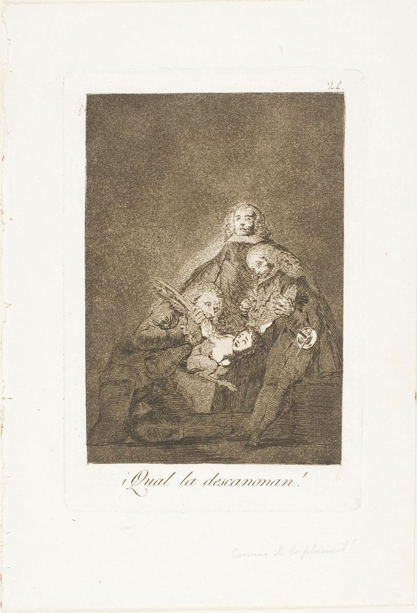 Comment ils la plument, planche 21 de Los Caprichos - Francisco Jose de Goya y Lucientes