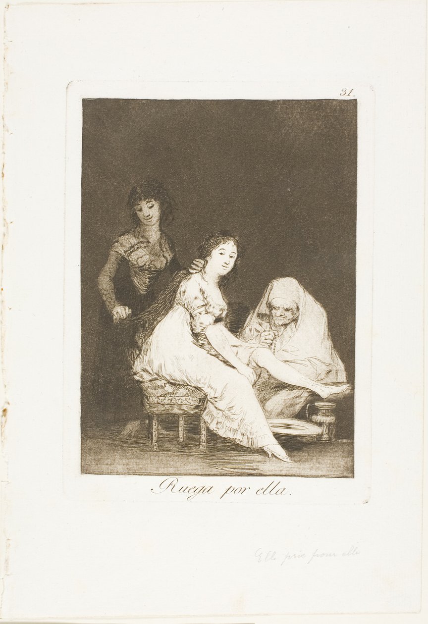 Elle prie pour elle, planche 31 de Los Caprichos - Francisco Jose de Goya y Lucientes