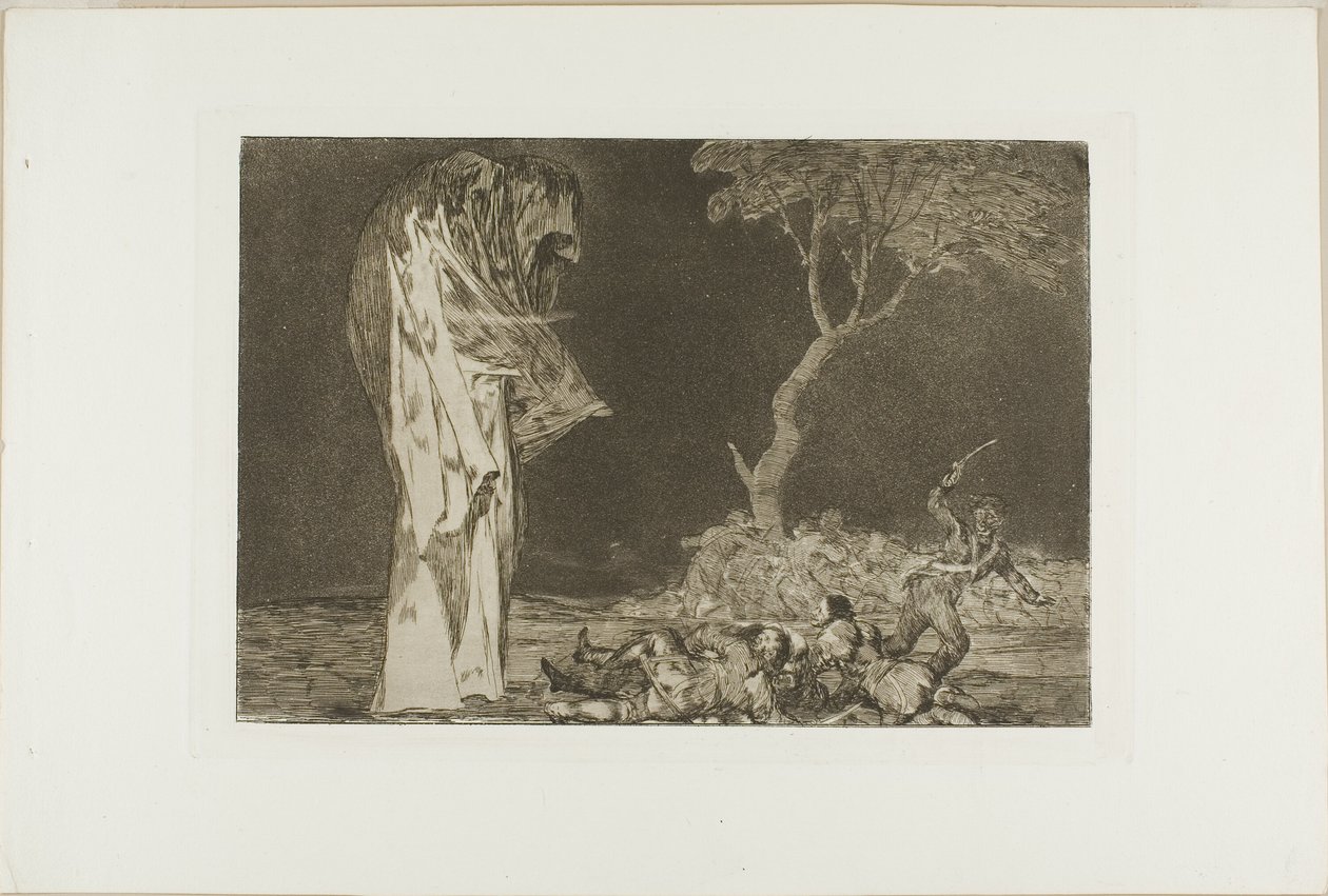 Soldats effrayés par un fantôme, de Disparates, publié comme planche 2 dans Los Proverbios - Francisco Jose de Goya y Lucientes