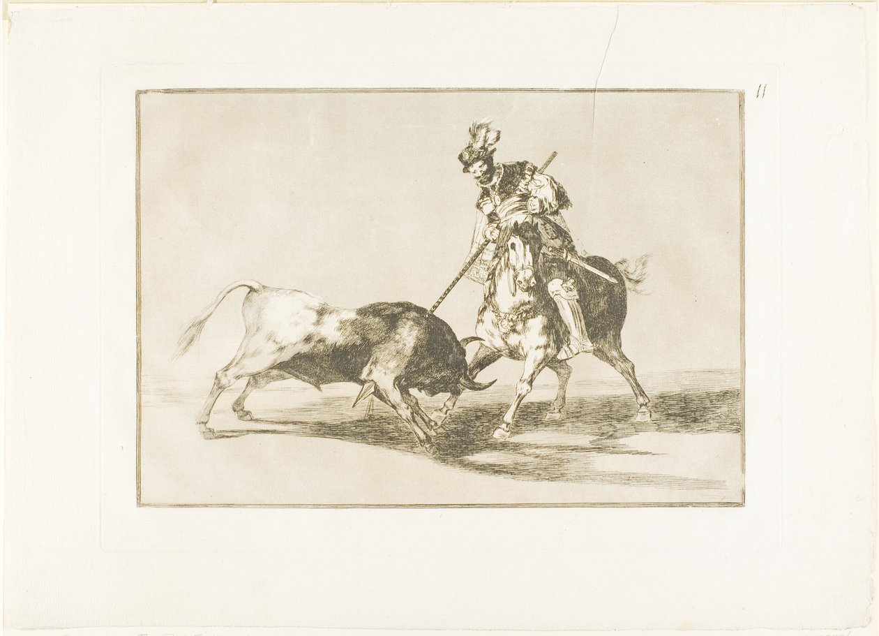 Le Cid Campeador transperçant un autre taureau, planche onze de L