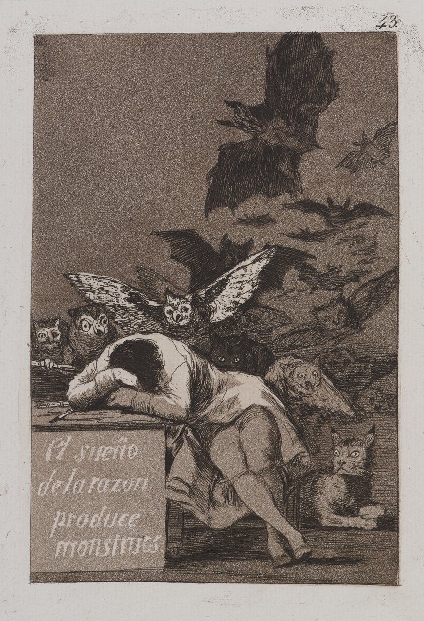 Le sommeil de la raison produit des monstres (El sueño de la razón produce monstruos) - Francisco de Goya