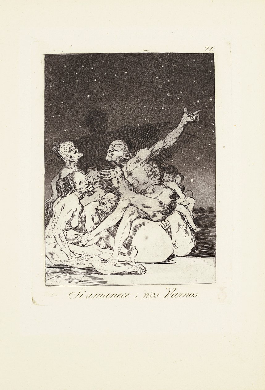 Quand le jour se lèvera, nous partirons (Si amanece; nos vamos) Planche 71 de: Los Caprichos - Francisco Jose de Goya y Lucientes