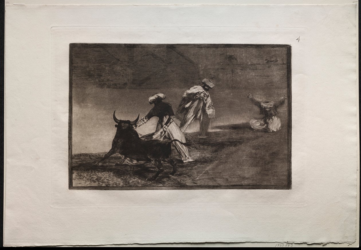 Corridas : Ils jouent un autre avec la cape dans un enclos, 1876 - Francisco de Goya