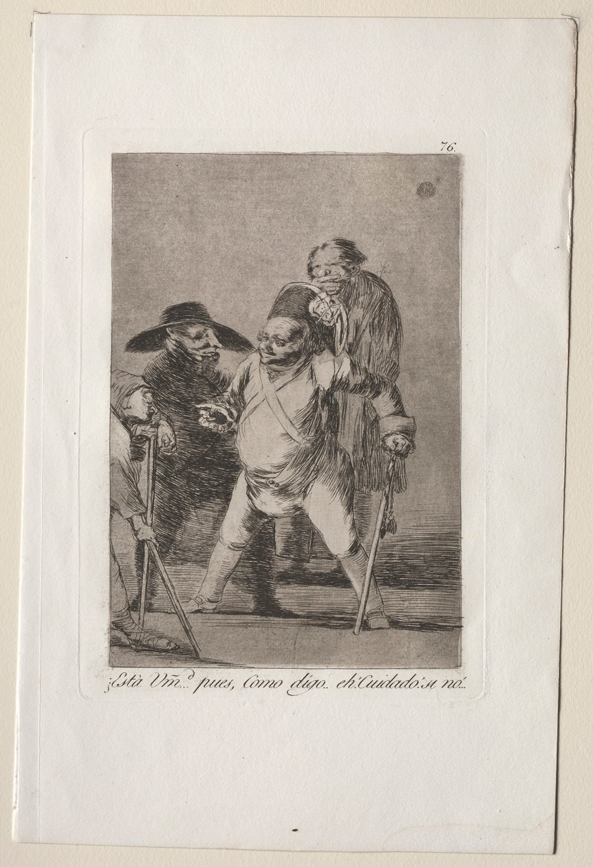 Caprichos : Vous comprenez... Eh bien, comme je dis... eh ! Attention ! Sinon... - Francisco de Goya
