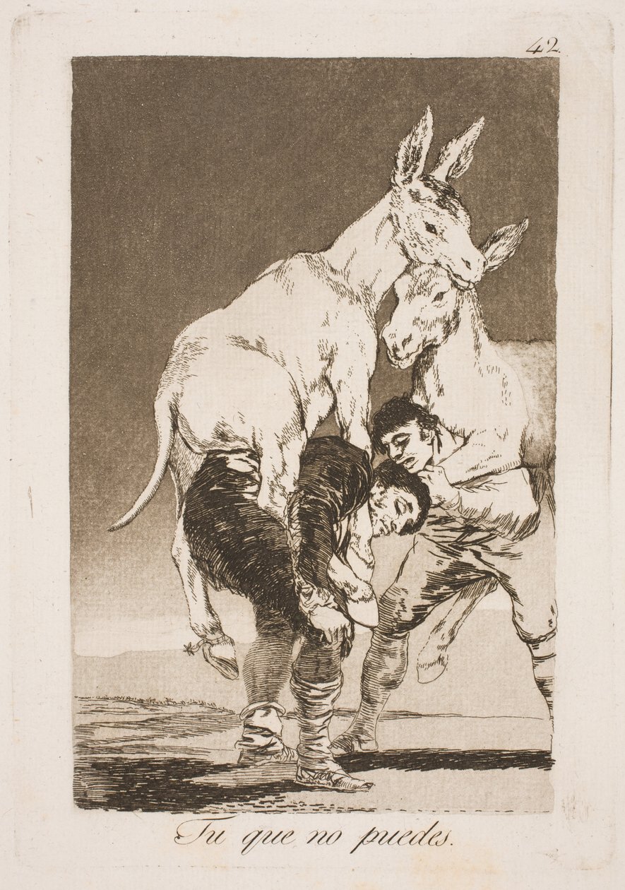 Toi qui ne peux pas, tu dois me porter sur ton dos - Francisco de Goya