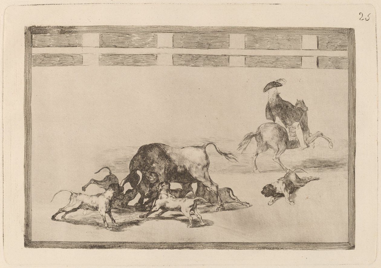 Echan perros al toro - Francisco de Goya