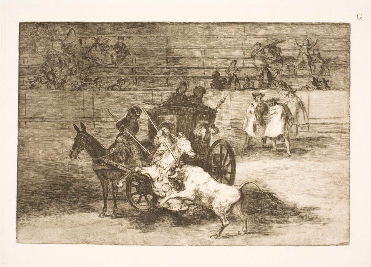 Lutte depuis un chariot tiré par deux ânes - Francisco de Goya