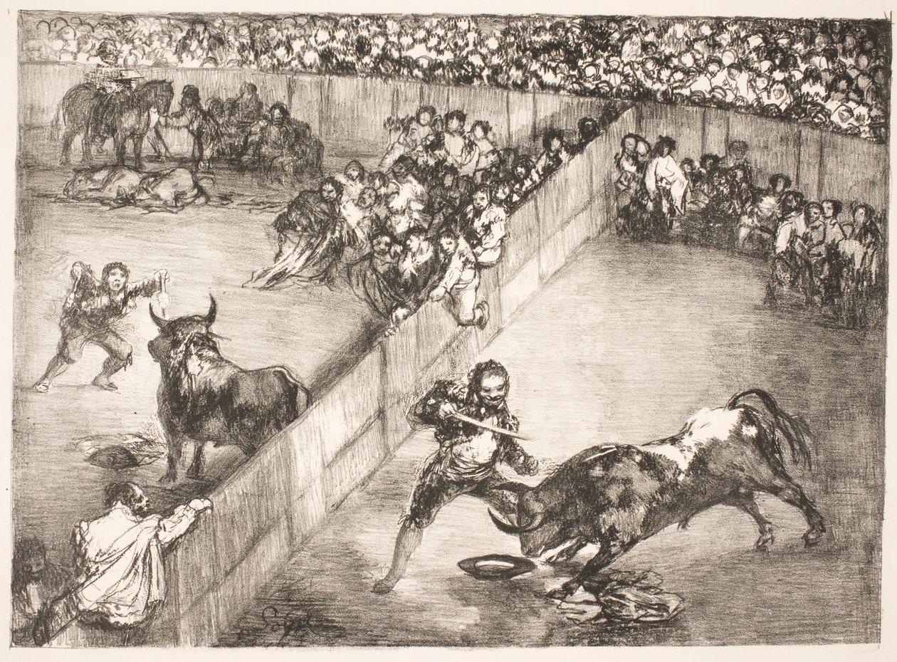 "La Division de la Place" [Corrida dans une arène divisée] - Francisco de Goya