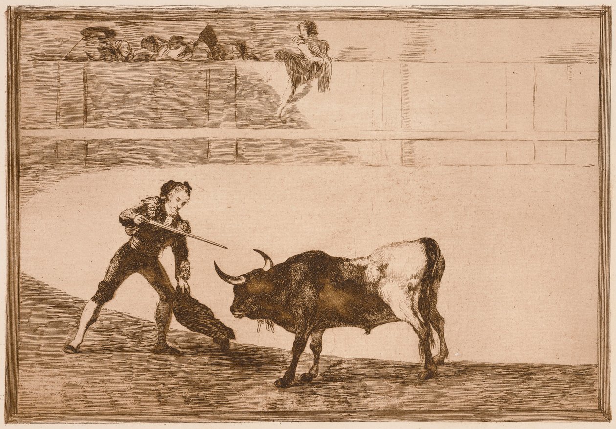 Pedro Romero, « Killing the Halted Bull » (Pedro Romero tuant le taureau immobilisé), extrait de la série « Tauromaquia » - Francisco de Goya
