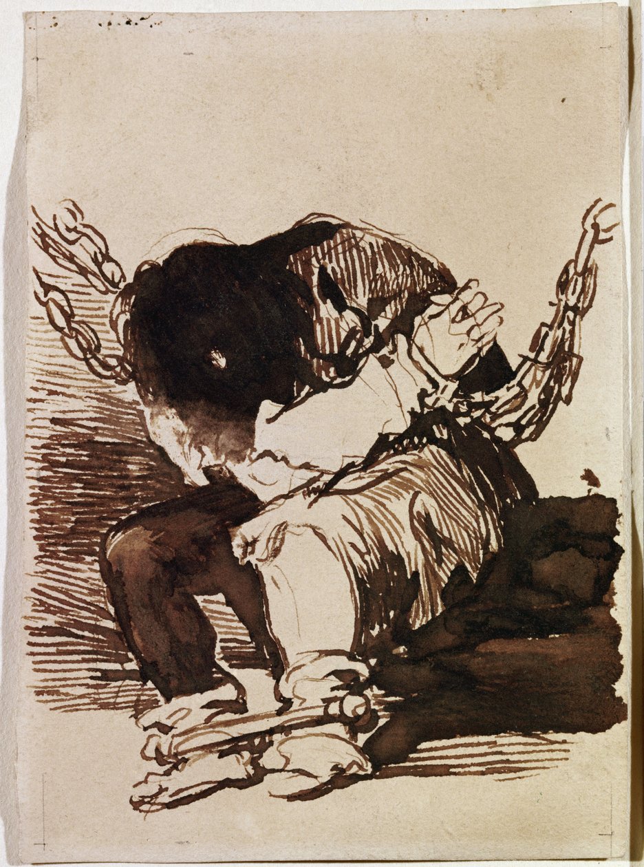 Prisonnier enchaîné assis - Francisco de Goya