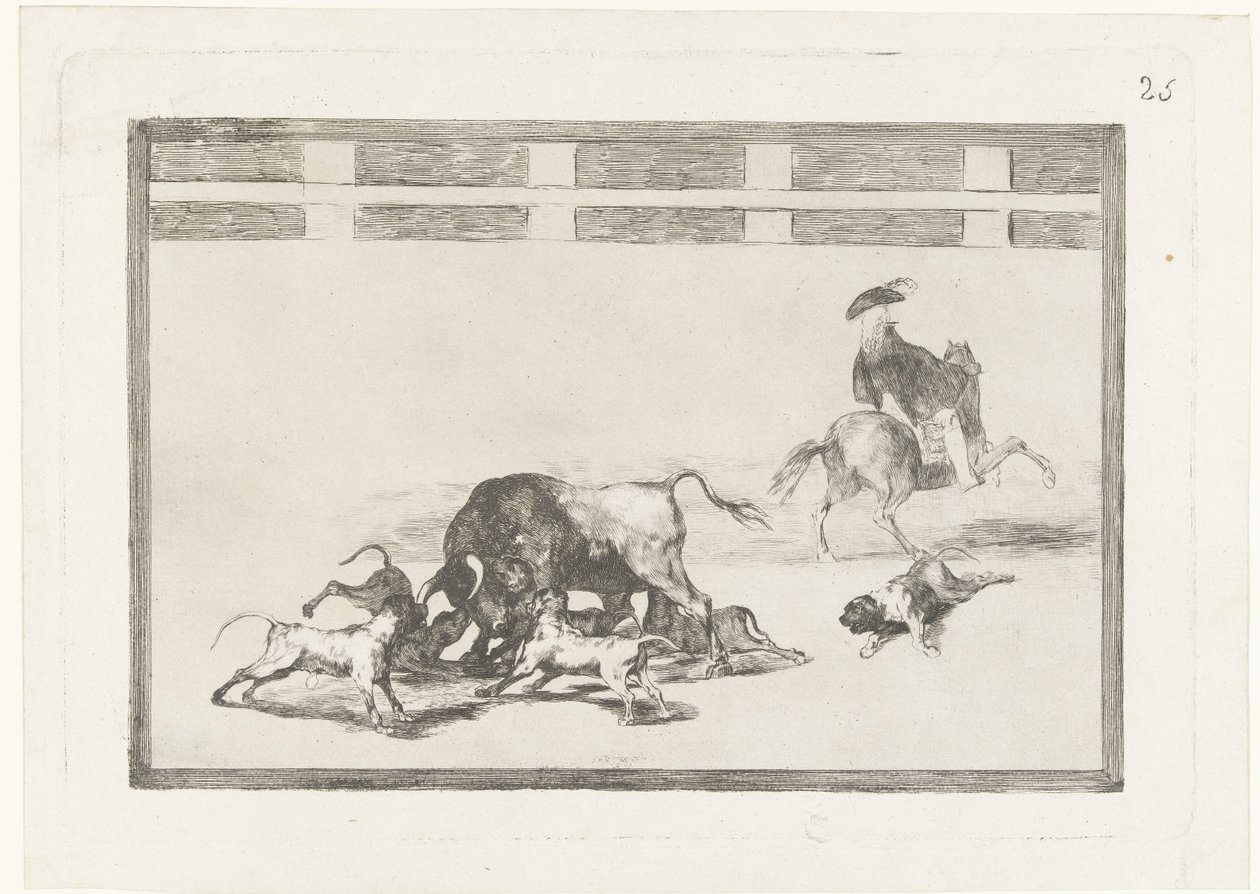 Taureau attaqué par des chiens - Francisco de Goya