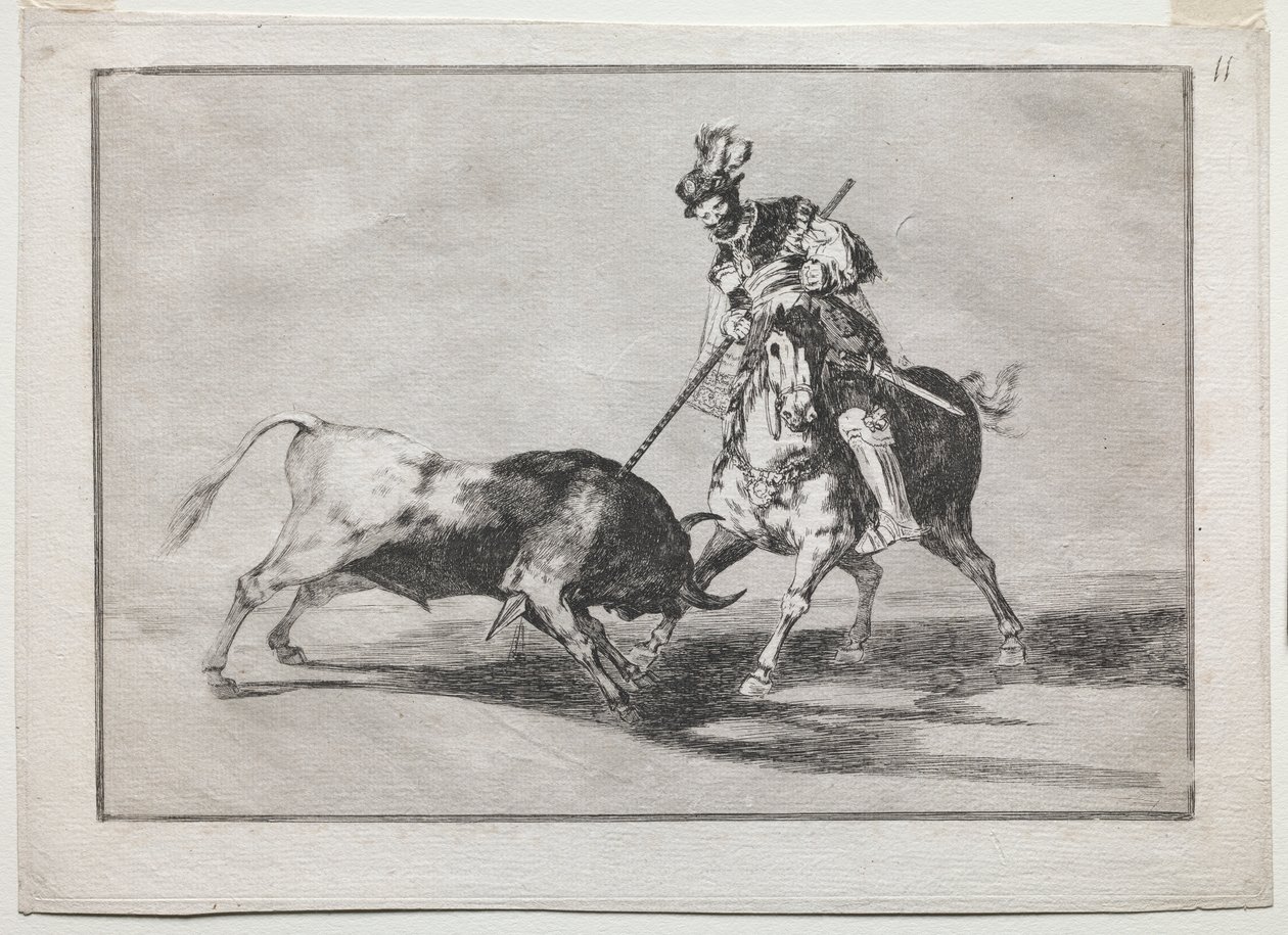 Le Cid Campeador lançant une autre lance sur un taureau - Francisco de Goya