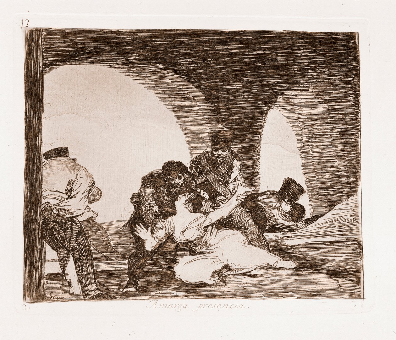 Les Désastres de la guerre : Un homme témoin du viol de sa femme - Francisco de Goya