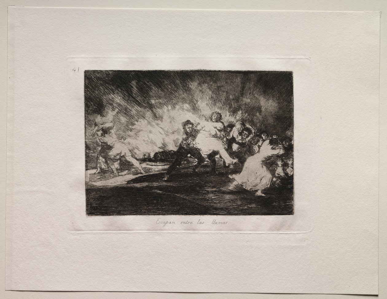 Les horreurs de la guerre : Ils échappent à travers les flammes - Francisco de Goya