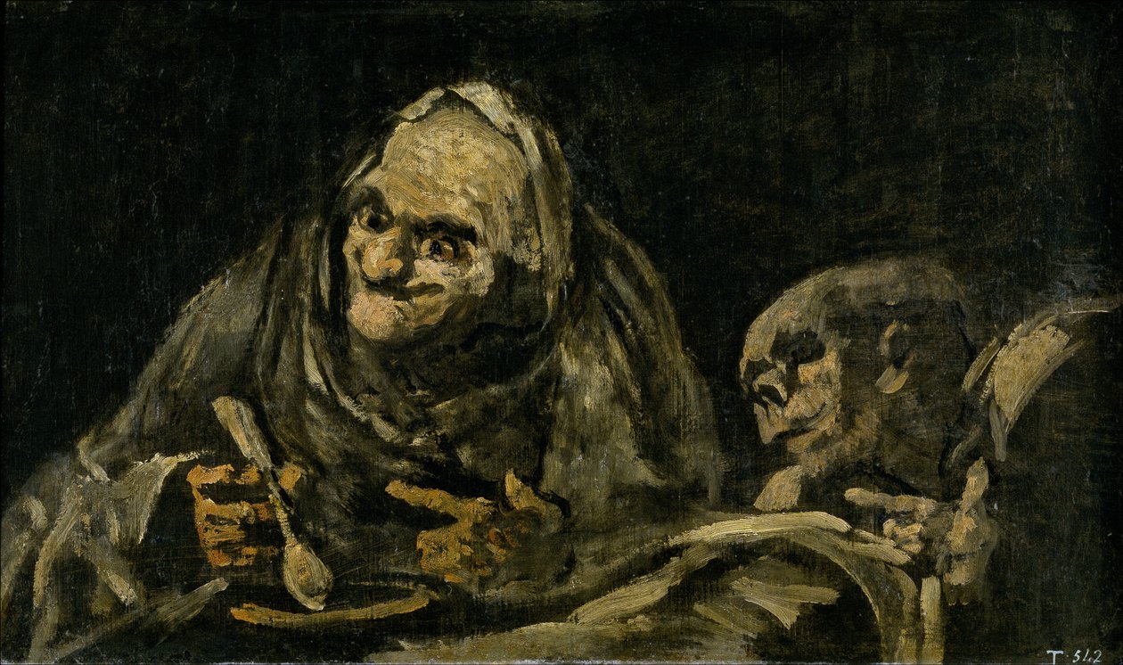 Deux vieux hommes mangeant de la soupe La potion magique - Francisco de Goya
