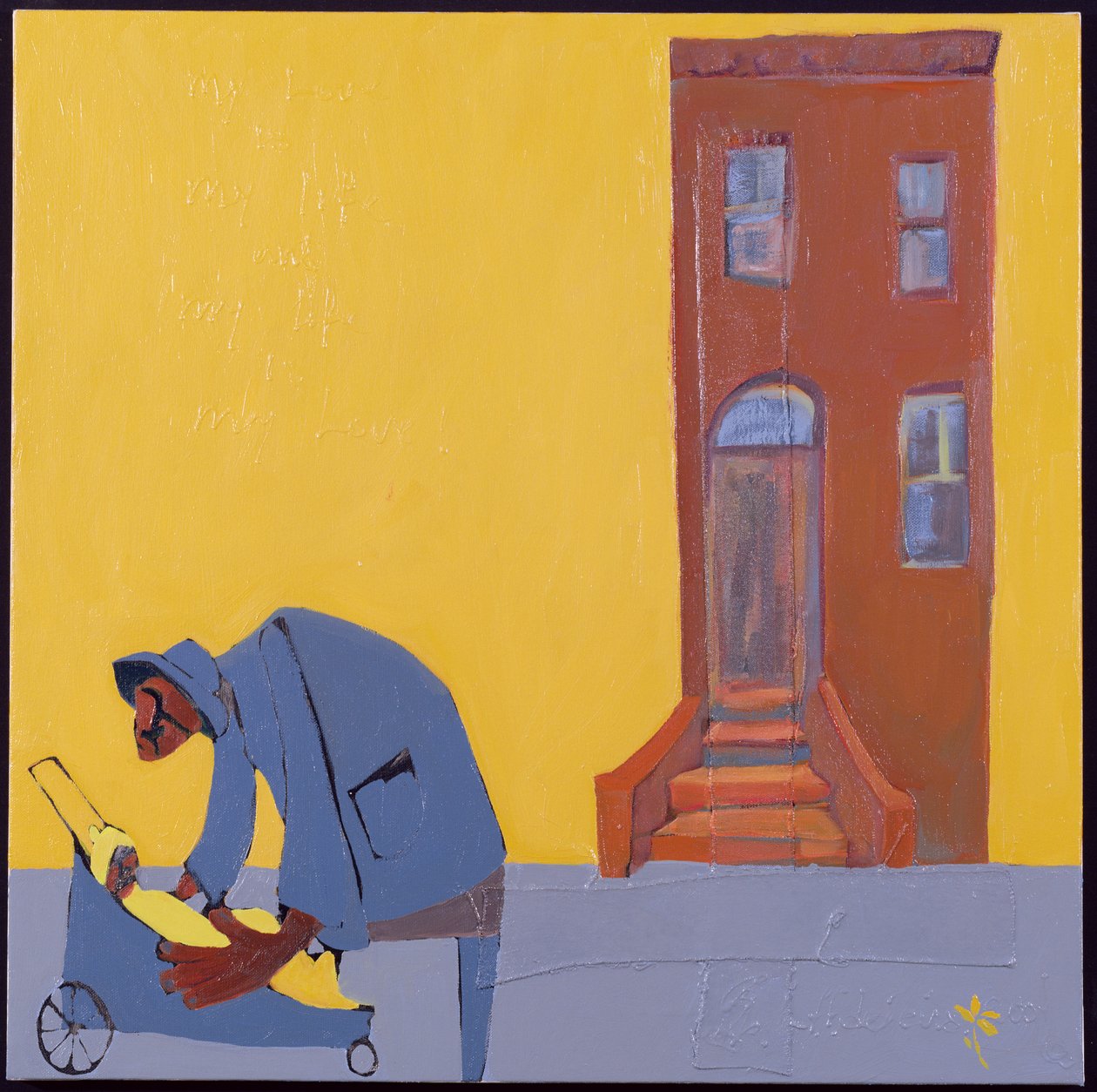Mère et enfant, 2001 (technique mixte sur toile) - Francks Deceus