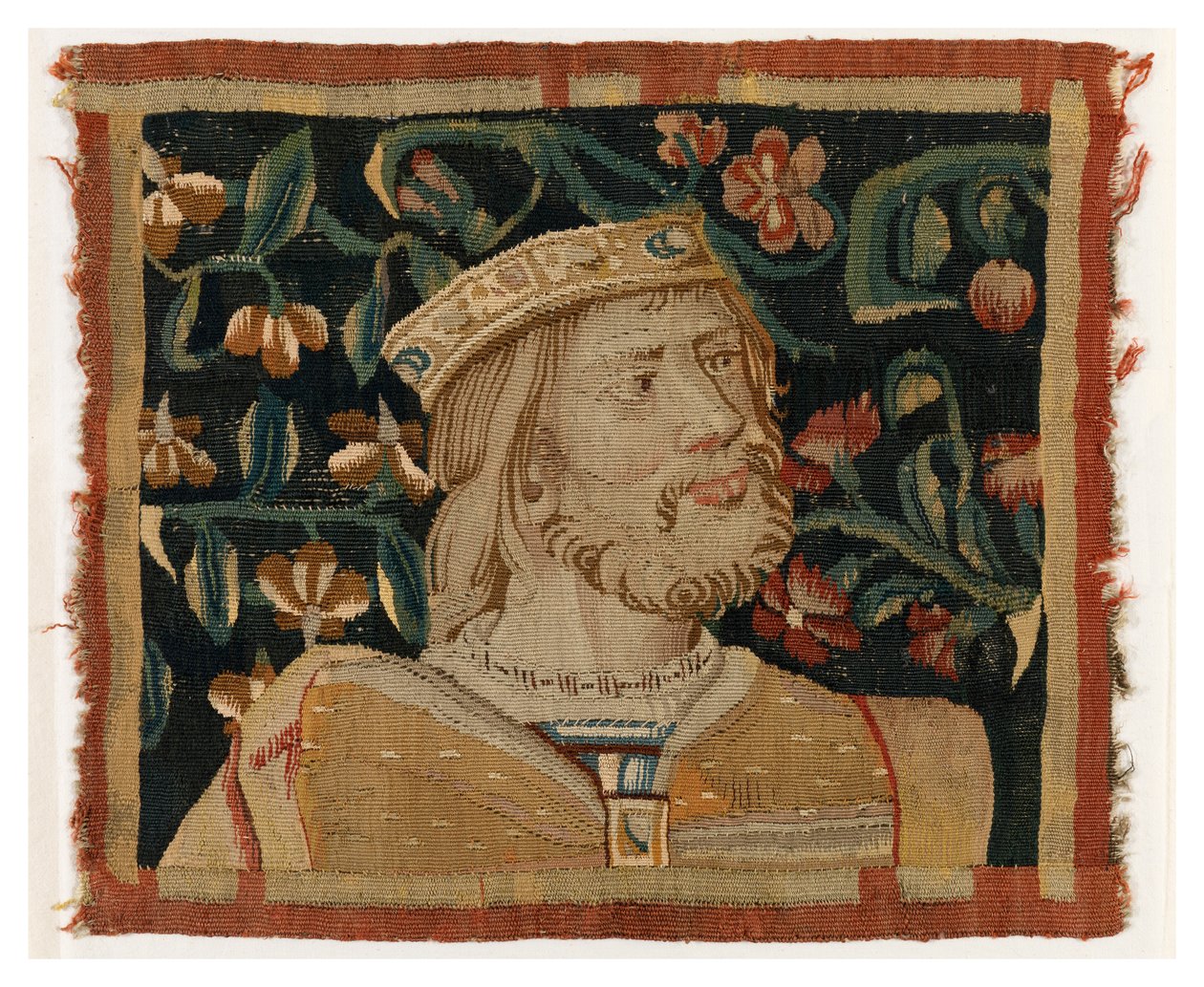 Fragment de tapisserie représentant la tête d