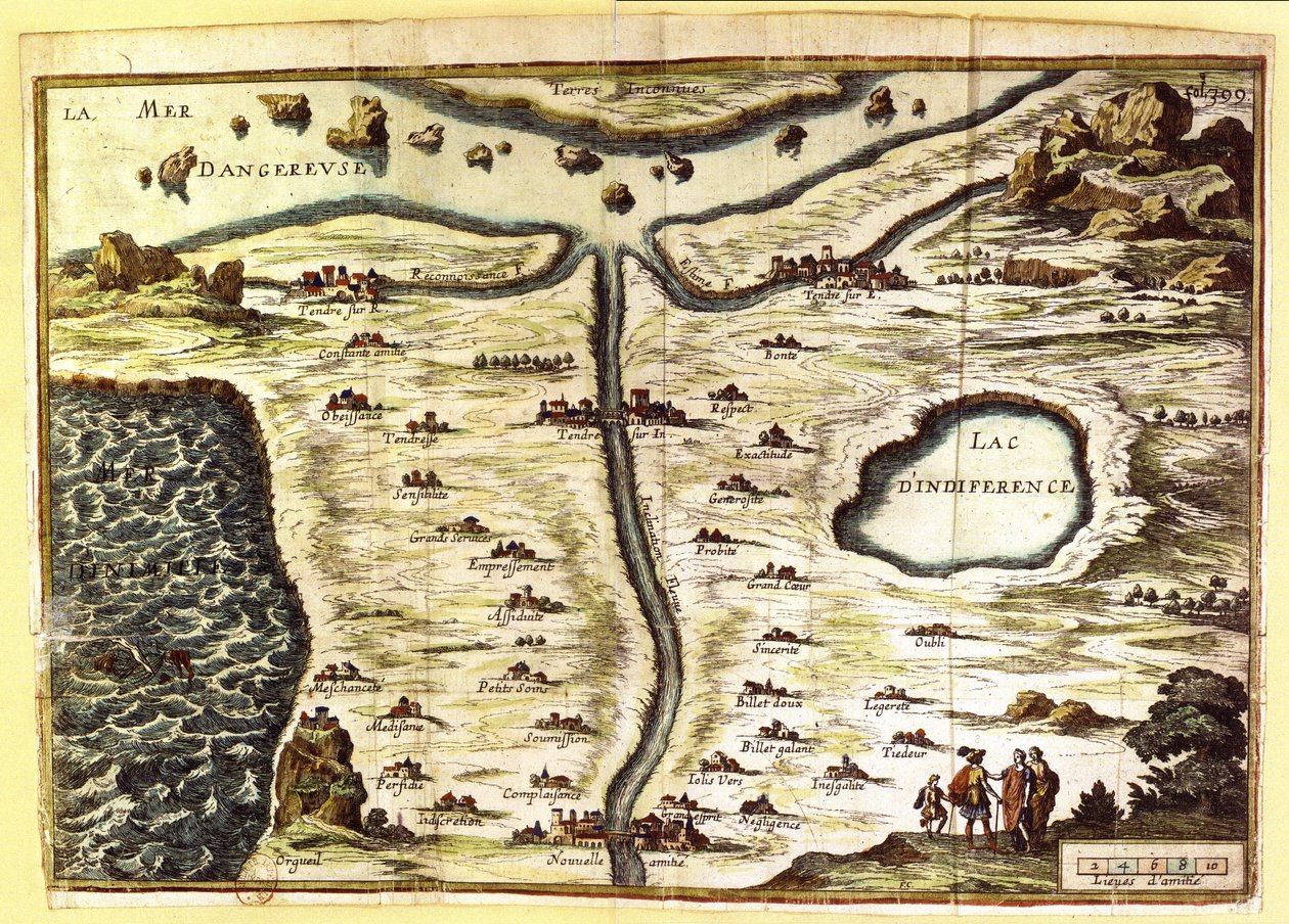 Carte allégorique des étapes de l
