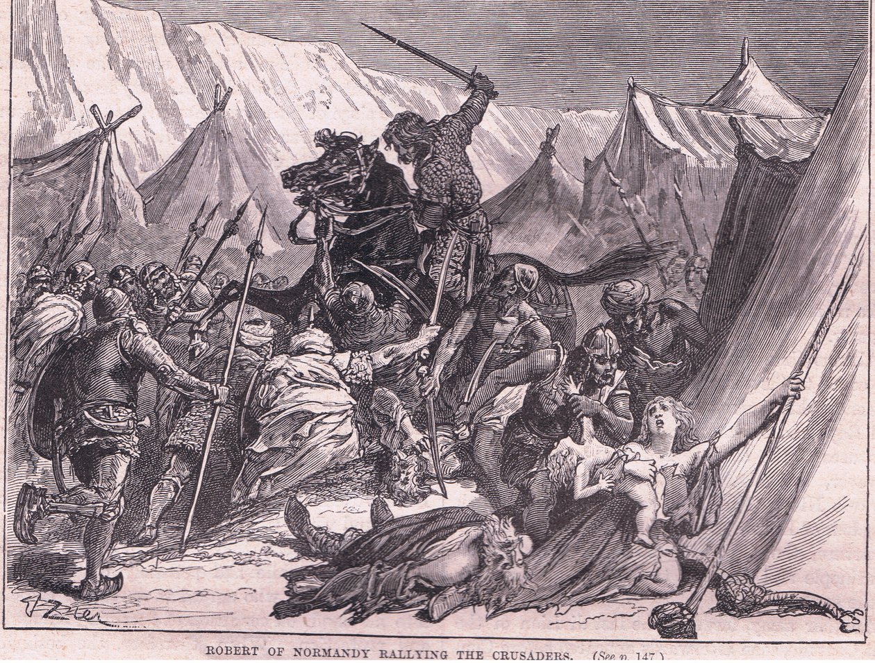 Robert de Normandie ralliant les croisés en 1097 - Francois Edouard Zier