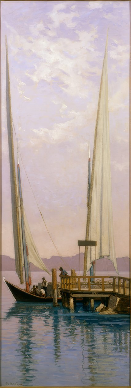 Barke an der Landungsbrücke von Francois-Louis-David Bocion