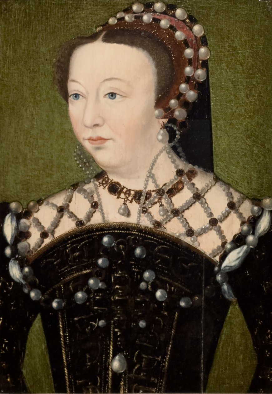 Portrait de Catherine de Médicis, vers 1556 (Huile sur toile) - Francois (after) Clouet