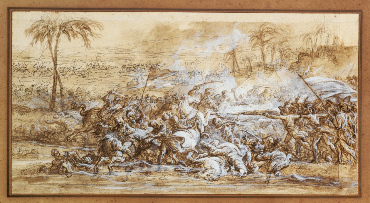 La bataille des Pyramides, Napoleon resta vainceur … - François André Vincent