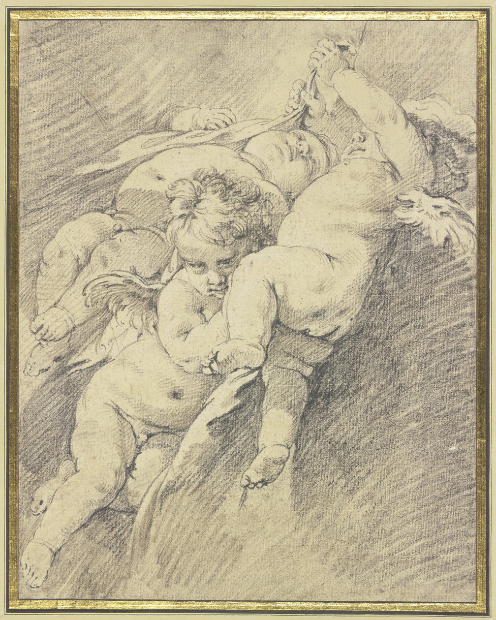 Trois anges flottant dans les airs - François Boucher