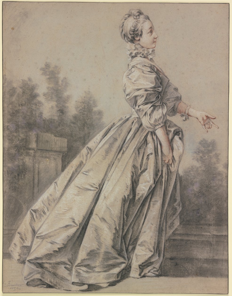 Femme de profil, marchant vers la droite - François Boucher