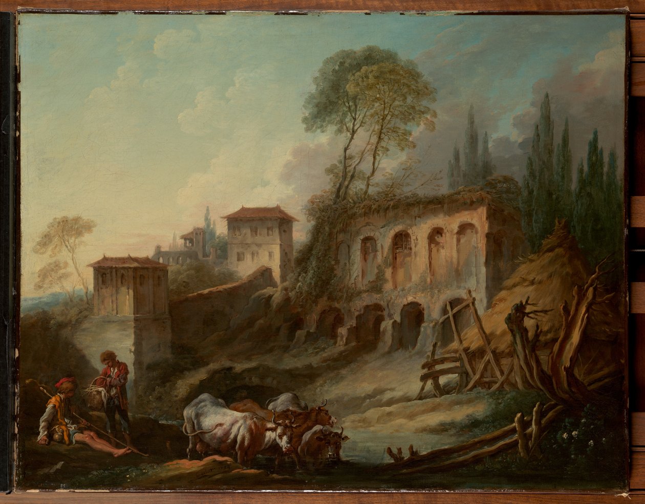 Paysage imaginaire avec le mont Palatin vu depuis le Campo Vaccino - François Boucher